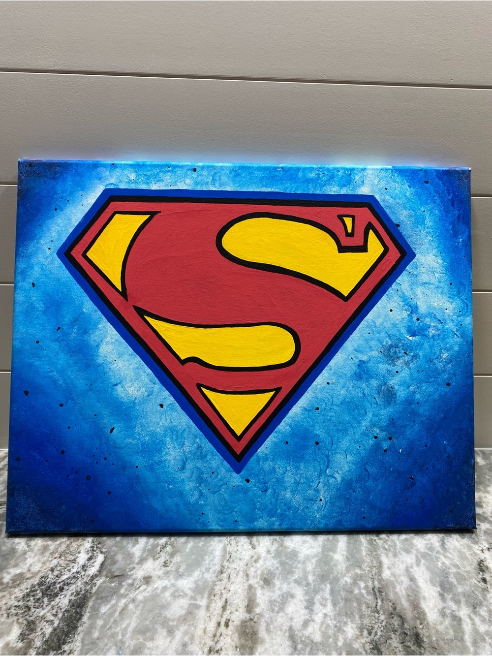 Handcrafted Superhero Logo Canvas Art